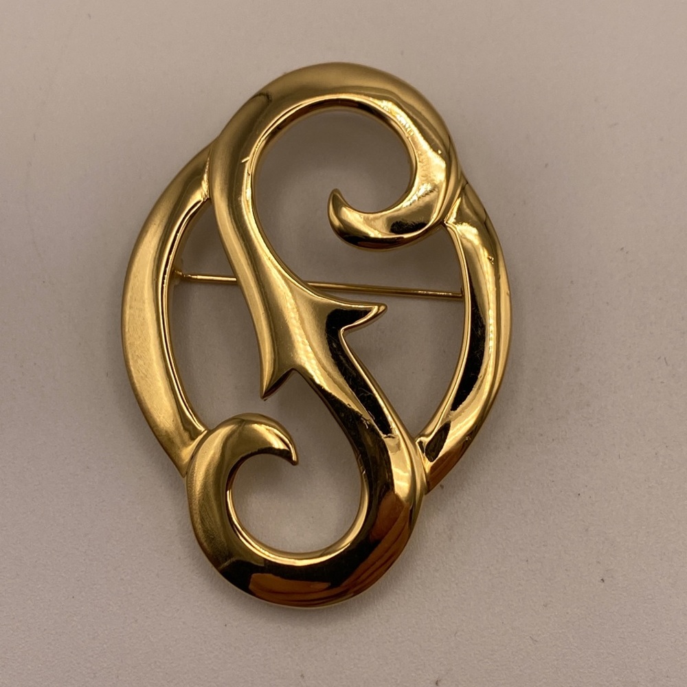 Vintage Givenchy‎ Gold, Metal Scroll Statement 1980